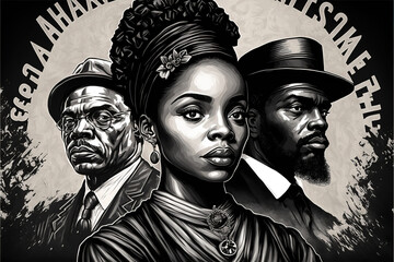 Wall Mural - Black history month illustration Ai generated