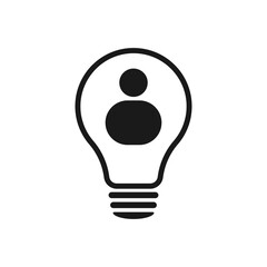 Man in a light bulb. The concept of business -anx. Vector