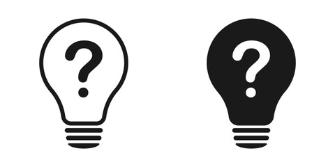 Poster - Question light bulb. A set of Ilyustration