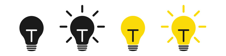 Poster - Lamp icons set. Idea lamp icon collection. Flat style - stock vector