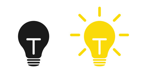 Poster - Lamp icons set. Idea lamp icon collection. Flat style - stock vector