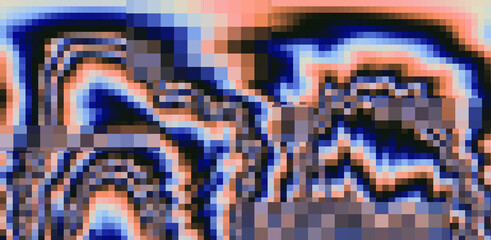 Aufkleber - Glitched and pixelated screen of a computer. Abstract background with digital noise artifacts.