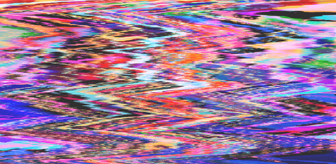 Aufkleber - Abstract retrowave background with digital pixel noise glitch artifacts like in old video VHS tape.