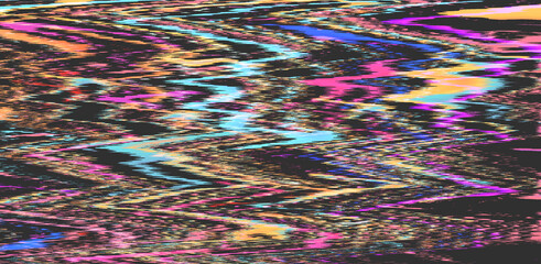 Aufkleber - Abstract retrowave background with digital pixel noise glitch artifacts like in old video VHS tape.