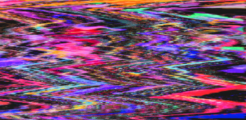 Aufkleber - Abstract retrowave background with digital pixel noise glitch artifacts like in old video VHS tape.