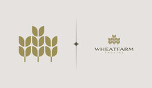 Wheat Farm Logo. Creative Minimal Design Template. Symbol For Corporate Business Identity. Creative Vector Element