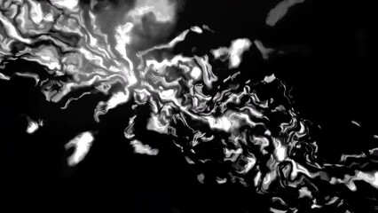 Poster - Rays of light reflected from liquid structure. Motion. Abstract curved lines of underwater light with reflection. Animation of glowing liquid line with reflection rays