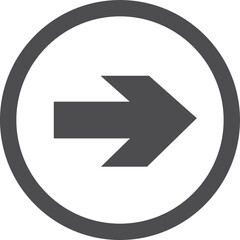 Poster - right direction pointer. black arrow round sign