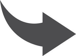 Poster - next icon. black curved arrow. interface element