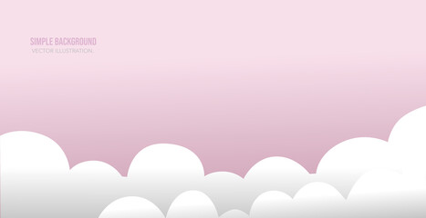 Wall Mural - Pink background with clouds vector illustration.