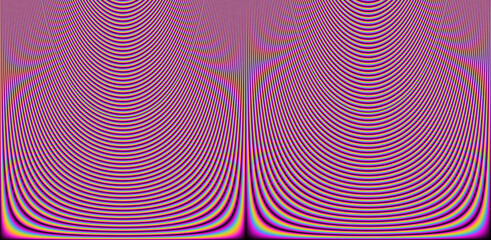 Aufkleber - Texture of a glitched and distorted TV screen. Wavy and distorted moire pattern in acid colors.