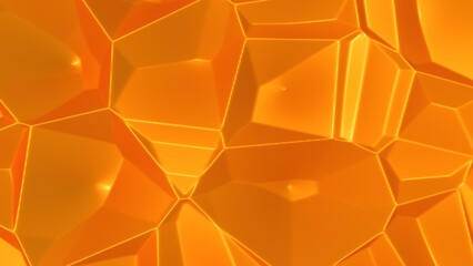 Poster - Orange abstract background in the form of a 3D relief.
