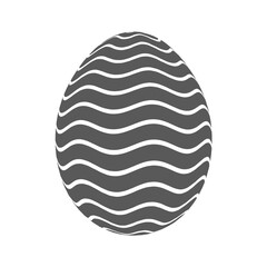 Poster - Colored Easter egg with wavy lines.