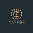 © fajarcome - Nature logo abstract with elegant floral ornament in a circle