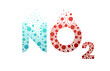 Nitrogen Dioxide NO2 bubble logo design isolated on white background. Nitrogen dioxide icon vector illustration.