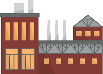 Poster - Manufacturing building icon. Flat factory. Industrial architecture