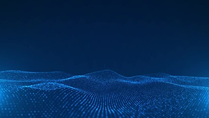 Wall Mural - Abstract blue waves animated background, Animation cyber or technology background.