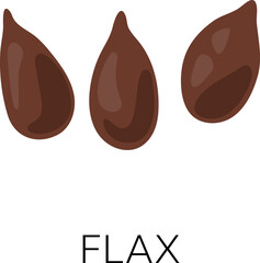 Sticker - Flax seeds icon. Raw farm plant grain