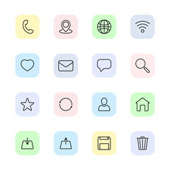 Fototapete - Set vector line icons in flat design with elements for mobile concepts and web apps. eps 10