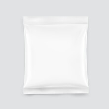 Blank Transparent Square Pillow Bag Mockup. Vector Illustration. Can Be Use For Template Your Design, Promo, Adv. EPS10.