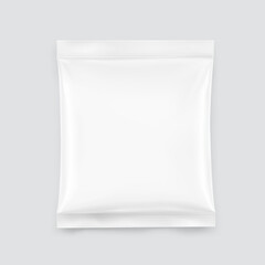 Wall Mural - Blank transparent square pillow bag mockup. Vector illustration. Can be use for template your design, promo, adv. EPS10.