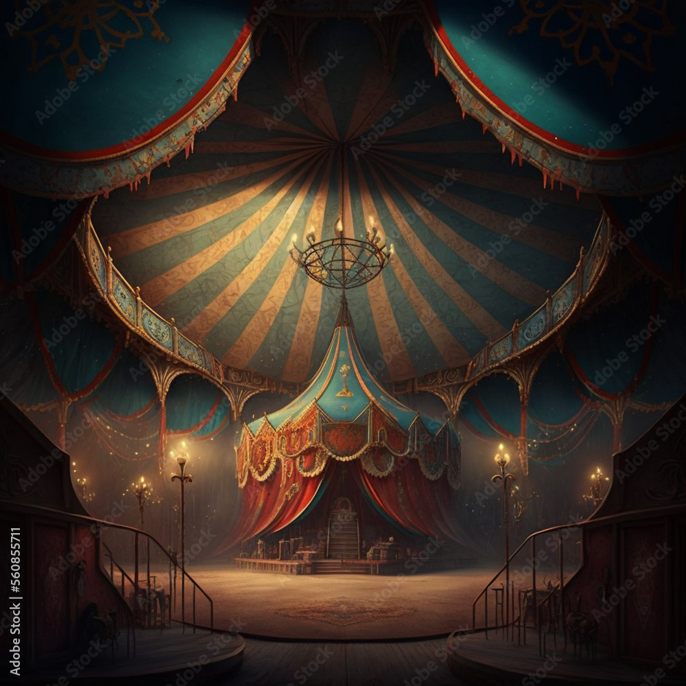 Circus Reference Inside Interior of a circus. Generative AI. Stock Illustration | Adobe Stock