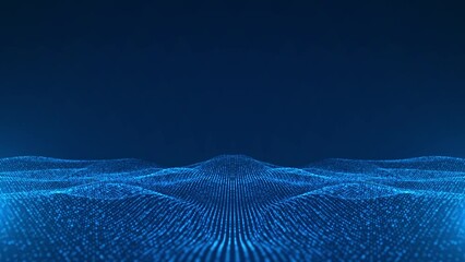Wall Mural - Abstract digital particle wave and lights animation background