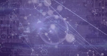 Poster - Animation of network of connections with data processing and molecules over cityscape