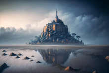 Mont Saint Michel, Normandy, France - Illustration - AI Generated