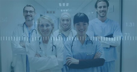 Poster - Animation of financial data processing over diverse doctors at hospital