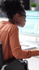 Poster - Professional African American Business Woman Doing Invoice