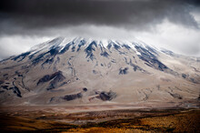 A View Of Mount Griggs 7602 Feet (2317 Meters), Its Peak Covered In Cloud, Valley Of Ten Thousand Smokes, Katmai National Park, Alaska.