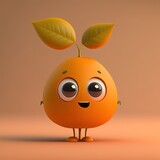 Fototapeta Panele - Cute Cartoon Orange Character