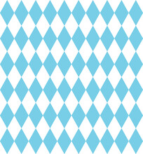 Bavarian Pattern For Oktoberfest. German Blue Rhombus Texture. Vector Illustration