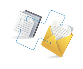 Aufkleber - Isometric flat 3d concept of email marketing data network illustration