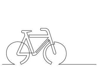 Sticker - continuous line drawing bicycle sign - PNG image with transparent background