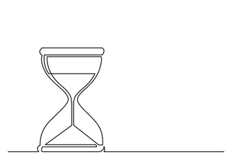 Poster - one line isolated vector object hourglass - png image with transparent background
