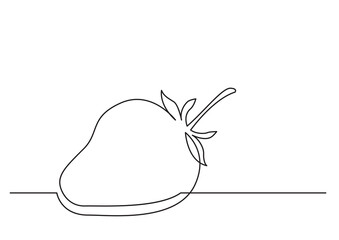 Poster - one line isolated vector object strawberry - png image with transparent background