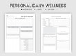 Personal daily wellness planner or logbook  kdp interior 