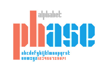 Fototapete - Original alphabet design, minimalism style, trendy characters set.
