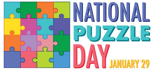 Wall Mural - National Puzzle Day Banner