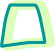 Trapezoid Retro Shape, Green Outline, Abstract Decorative Element