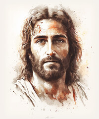 jesus christ illustration: beautiful portrait of jesus christ