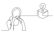 One Line Drawing Of Person Thinking Solving Problems Finding Solutions  Drawing  Drawing  - PNG Image With Transparent Background