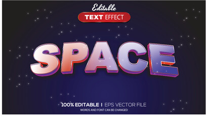 Poster - 3D editable text effect space theme
