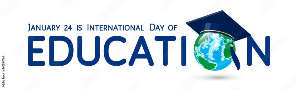International day of Education on 24th of January greeting vector ...