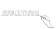 © OneLineStock - hand drawing business word of solution - PNG image with transparent background