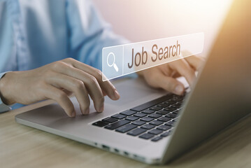 Wall Mural - job search on internet technology. recruitment