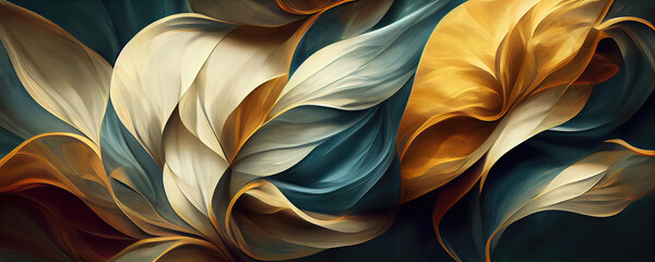 Wall Mural - Abstract floral christmas wallpaper background illustration (Generative AI)