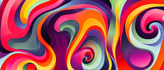 Wall Mural - Artistic concept painting of a abstract waves color ,Generative AI